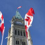 Parliament of Canada, Peace Tower, Canadian Flags